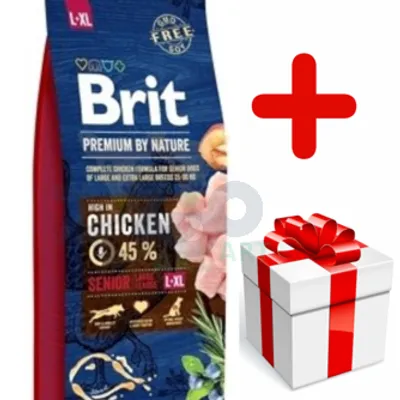 BRIT Premium By Nature Senior L+XL 15kg + niespodzianka dla psa GRATIS!