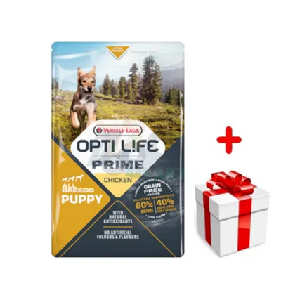 VERSELE-LAGA Opti Life Prime Puppy 2,5kg - karma bezzbożowa dla szczeniąt z kurczakiem + niespodzianka dla psa GRATIS!