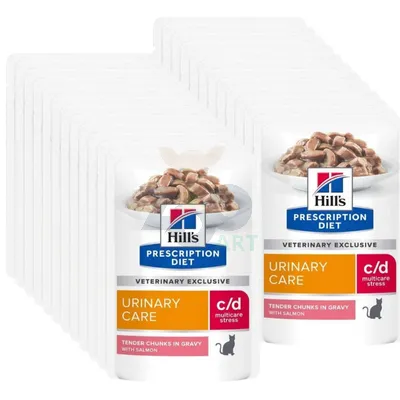 HILL'S PD Prescription Diet Feline c/d Urinary Stress Łosoś 24x85g saszetka