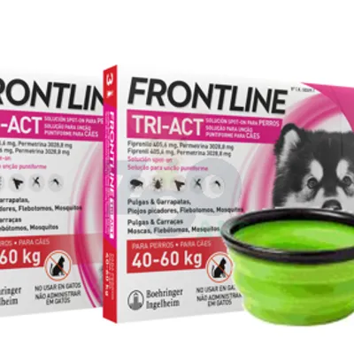 FRONTLINE Tri-Act XL 40-60kg (pipeta 3 x 6ml) X2 + SILIKONOWA MISKA NA WODĘ GRATIS!