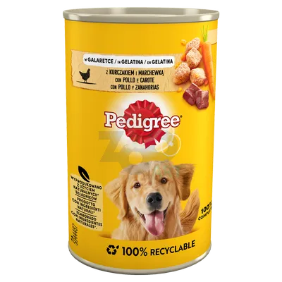 PEDIGREE Adult puszka 400g - mokra karma pełnoporcjowa dla dorosłych psów, z kurczakiem i marchewką w galaretce