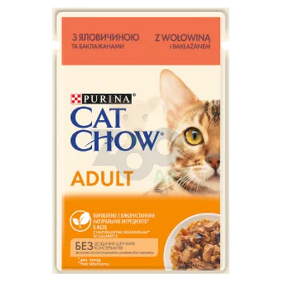 PURINA Cat Chow Adult Karma dla kotów z wołowiną i bakłażanem w galaretce 85g