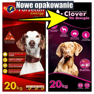 Forzecan Energy 51% mięsa BezGMO 20kg / Nowe opakowania CLOVER Alta Energia 20kg