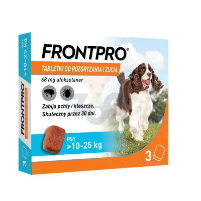 Frontpro tabletki na pchły i kleszcze L 68mg 10-25kg x 3tabl