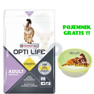 VERSELE-LAGA OPTI LIFE Cat Urinary 1kg - karma dla dorosłych, sterylizowanych kotów + POJEMNIK GRATIS !!!