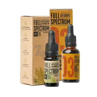 Full Spectrum niefiltrowany olejek CBD+CBDA 6% - 10ml (dla ludzi) + Witamina D3 30ml GRATIS!