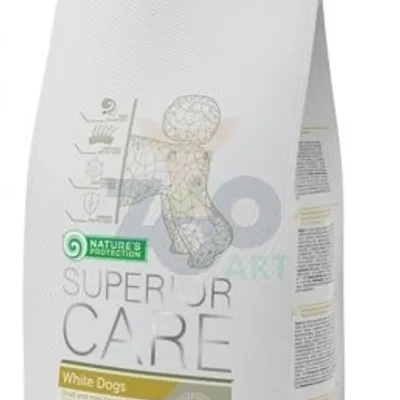 NATURES PROTECTION Superior Care White Dogs Adult 1,5kg + K9 Whiteness Shampoo - szampon dla białej sierści 300 ml