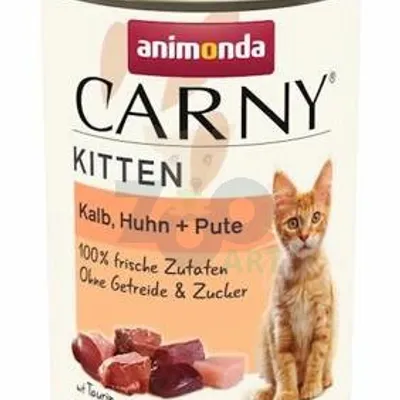 ANIMONDA Cat Carny Kitten smak: cielęcina, kurczak i indyk 400g