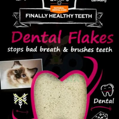 QCHEFS CAT Dental Flakes do higieny jamy ustnej dla KOTA 80g