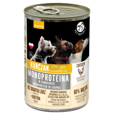 PetRepublic karma monoproteinowa z kurczaka dla psa, kawałki w sosie 400g