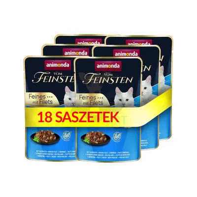 ANIMONDA Cat Vom Feinsten Adult  Drób + filet z mintaja saszetka 18x85g