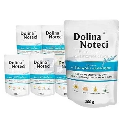 Dolina Noteci PREMIUM dla psów małych ras JUNIOR bogata w żołądki jagnięce saszetka 10x100g