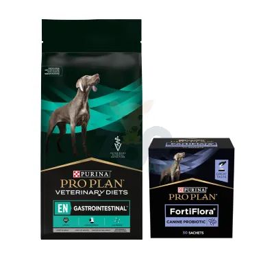 PRO PLAN Veterinary Diets EN Gastrointestinal Karma sucha dla psa 12kg + PRO PLAN FortiFlora Suplement probiotyczny dla psa 30 x 1 g