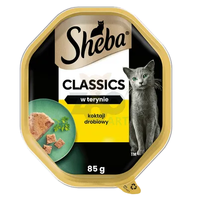 SHEBA Classics tacka 85 g – mokra karma pełnoporcjowa dla dorosłych kotów, koktajl drobiowy, w terynie