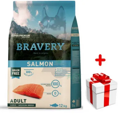 Bravery Grain Free Adult Medium Large Salmon 12kg + niespodzianka dla psa GRATIS!