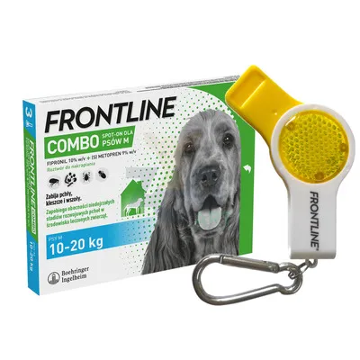 FRONTLINE Combo Spot -On Pies M 10-20kg (pipeta 3x 1,34ml) + zawieszka z gwizdkiem i latarką