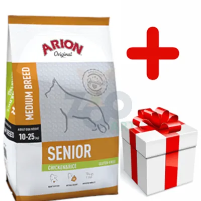 ARION Original Senior Medium Chicken & Rice 12kg + niespodzianka dla psa GRATIS!