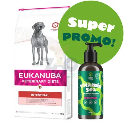 EUKANUBA Intestinal Dog 12kg + Olej z łososia norweskiego 300ml