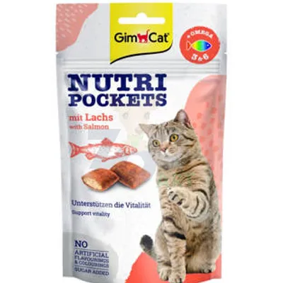 GIMCAT NUTRI POCKETS Przysmak Łosoś z Omega 3&6 60g