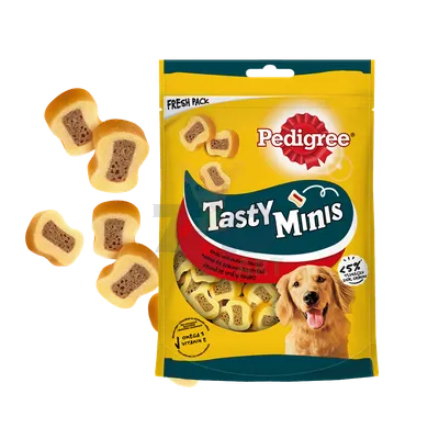 PEDIGREE Tasty Minis 155g - przysmak dla dorosłych psów, o smaku wołowiny i drobiu