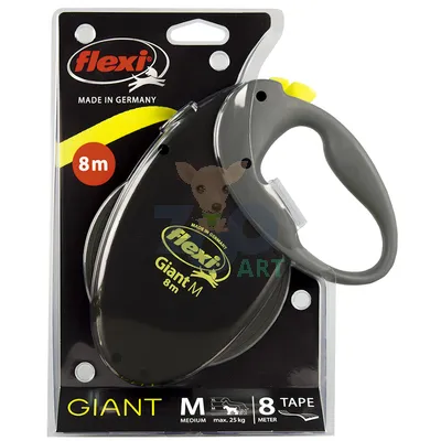 FLEXI Smycz oryginalna Giant M taśma 8m do 25 kg - czarna