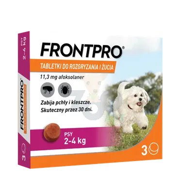 Frontpro tabletki na pchły i kleszcze S 11,3mg 2-4kg x 3tabl