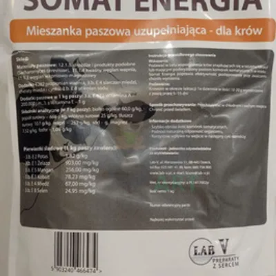 LAB-V Somat Energia - Paszowa Mieszanka Uzupełniająca Dla Krów W Trakcie Laktacji 1kg