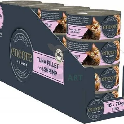 Encore Natural Wet Cat Food Tuna with Shrimp 16x70g