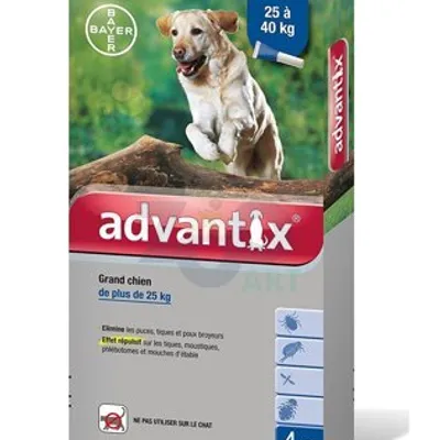 Advantix - dla psów 25-40kg (4 pipety x 4ml) + niespodzianka dla psa GRATIS!