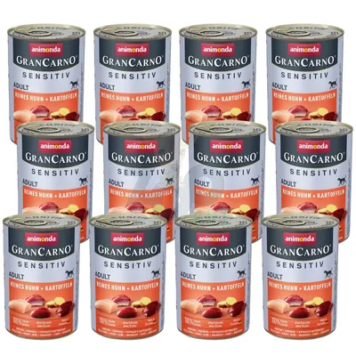 ANIMONDA GranCarno Sensitiv  Adult Dog smak: Kurczak + ziemniaki  12x400g