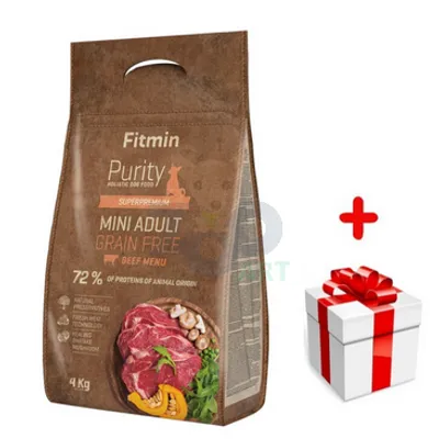 FITMIN Purity Mini Adult Grainfree Beef 4kg + niespodzianka dla psa GRATIS!