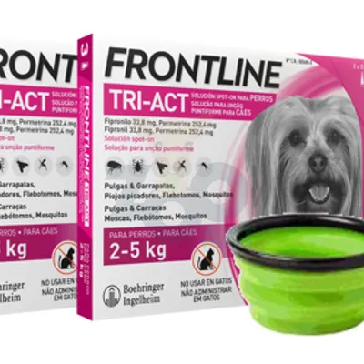 FRONTLINE Tri-Act  XS 2-5kg (pipeta 3 x 0,5ml) X2 + SILIKONOWA MISKA NA WODĘ GRATIS!