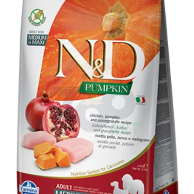 Farmina N&D Pumpkin Grain Free canine CHICKEN AND POMEGRANATE ADULT MEDIUM & MAXI 12kg