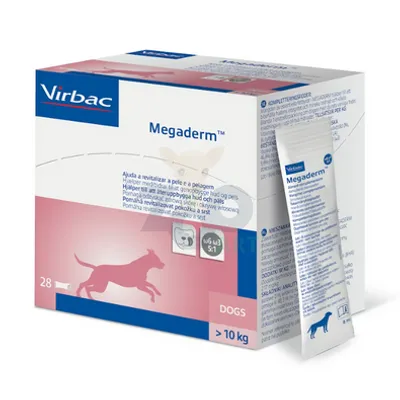 Virbac Megaderm 28x8 ml suplement diety dla psów 10-30 kg na problemy skórne