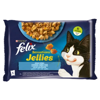 FELIX Sensations Jellies Karma dla kotów smaki rybne w galaretce 4x85g