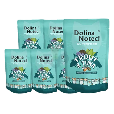 DOLINA NOTECI Superfood pstrąg i tuńczyk saszetka 10x85g