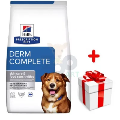 HILL'S PD Prescription Diet Canine Derm Complete 1,5kg + niespodzianka dla psa GRATIS!