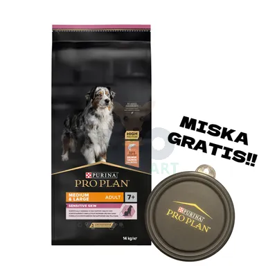 PRO PLAN Sensitive Skin Medium & Large Adult Karma dla psów bogata w łososia 14kg + Miska GRATIS!!