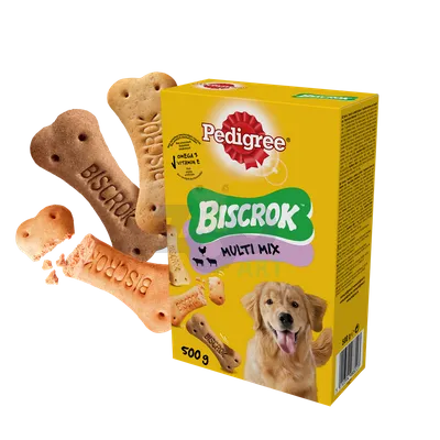 PEDIGREE® Biscrok™ Multi Mix 500 g – karma uzupełniająca dla dorosłych psów, o smaku kurczaka, wołowiny i jagnięciny