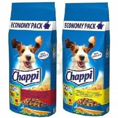 CHAPPI 2x13,5kg (27kg) - sucha karma dla psów z wołowiną, drobiem i warzywami + z drobiem i warzywami