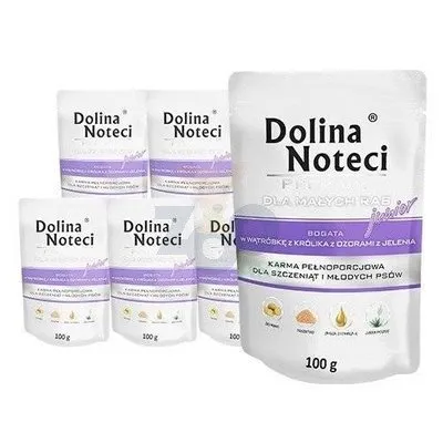 Dolina Noteci PREMIUM dla psów małych ras JUNIOR bogata w wątróbkę z królika z ozorami z jelenia saszetka 10x100g