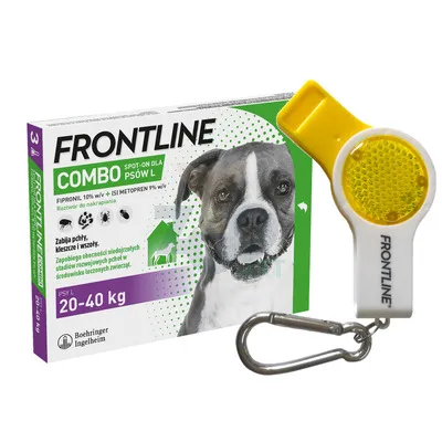 FRONTLINE Combo Spot -On Pies L 20-40kg (pipeta 3x 2,68ml) + zawieszka z gwizdkiem i latarką