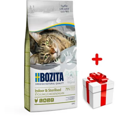 BOZITA Feline Indoor Sterilised 10kg + niespodzianka dla kota