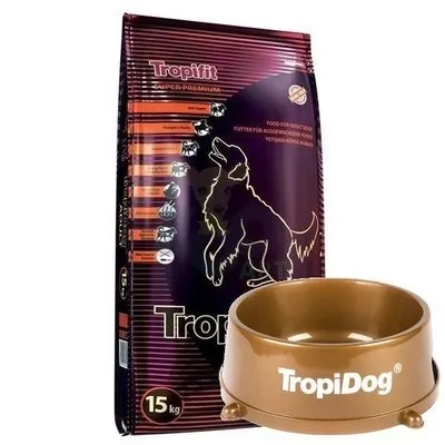 TROPIDOG SUPER PREMIUM ADULT MEDIUM & LARGE BREED CHICKEN & SALMON 15kg + Miska gratis!