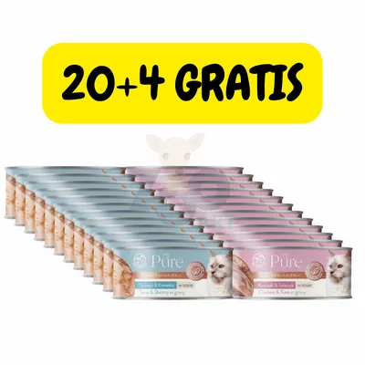 PetRepublic Pure kurczak & tuńczyk + tuńczyk & krewetka w sosie 24x80g