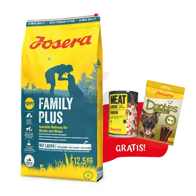 JOSERA Family Plus 12,5kg + Denties 180g & Meatlovers 400g GRATIS!!