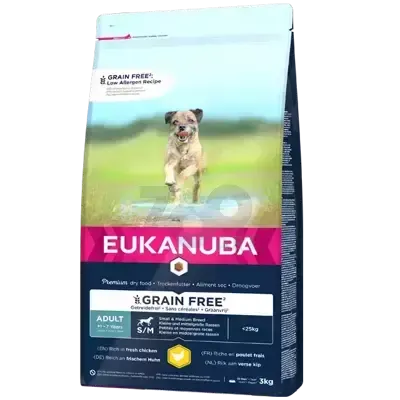 EUKANUBA Adult Chicken S/M Grain Free 3kg