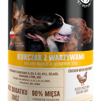 PetRepublic kawałki w sosie z kurczakiem i warzywami 1250g