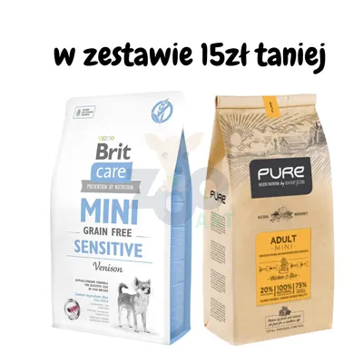 BRIT CARE Mini Grain-Free Sensitive 2kg + PURE Brave mini 2kg