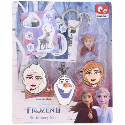 FROZEN ZESTAW AKCESORIÓW NAKLEJKI BRELOK PRZYPINKI